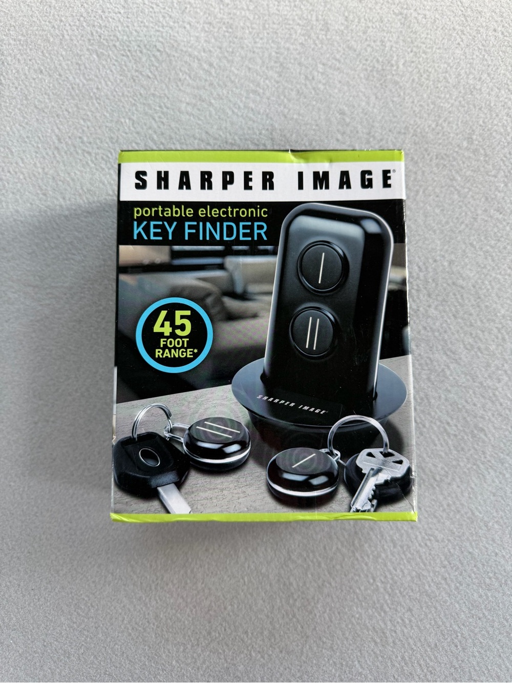 Sharper Image Key Finder Set Wireless Locator 45 Ft Range New